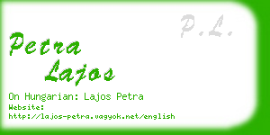 petra lajos business card